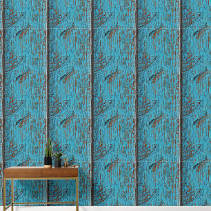 Wood pattern mural weathered flaking paint planks wallpaper