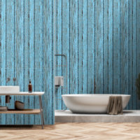 Wood pattern mural weathered flaking paint 
