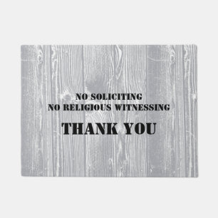 Wood Pattern NO SOLICITING Doormat