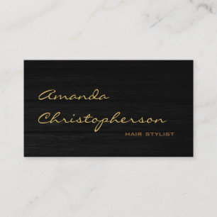 Wood Pattern Script Hair Stylist Business Card