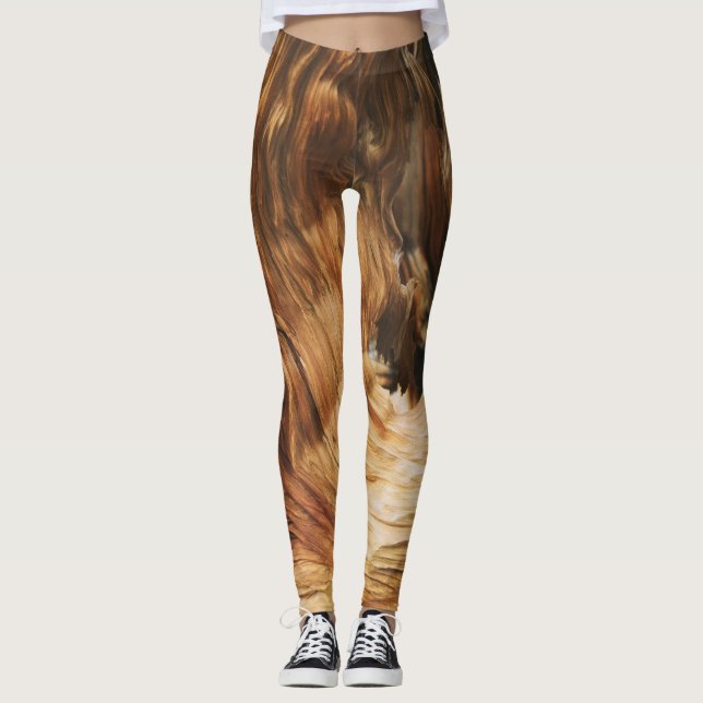 wood-pattern-texture-nature-old leggings (Front)