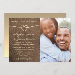 Wood Photo Wedding Invitation