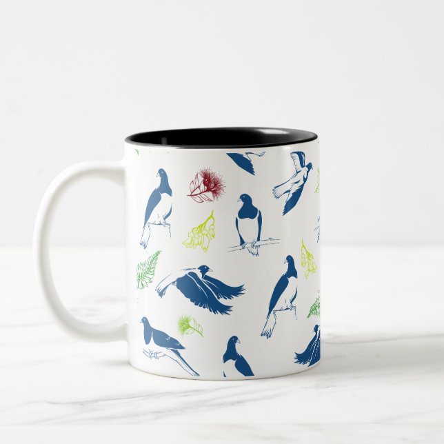 Wood Pigeon Kereru NZ Bird Two-Tone Coffee Mug (Left)