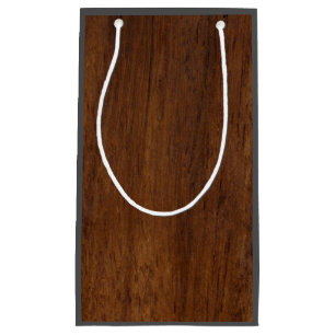 Wood Plank Plain Texture Lumber Small Gift Bag