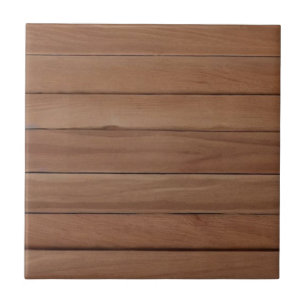 Wood planks design brown ceramic tile