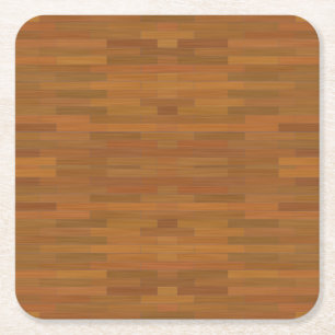 Wood Planks Floor  Pattern Texture Square Paper Coaster