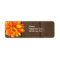 Wood Planks Orange Zinnia Address Labels