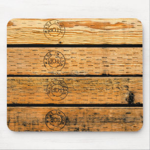 Wood Planks Stamped with "Made in USA" Mouse Pad