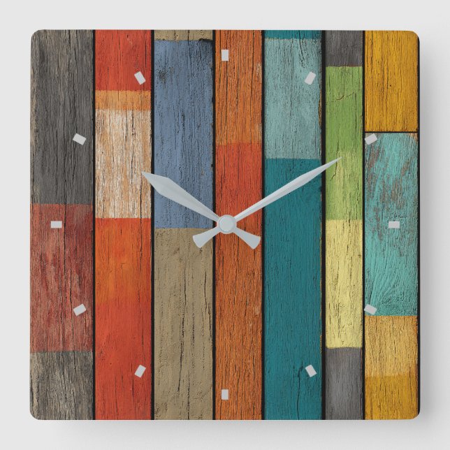 Wood Planks Wall Clock (Front)