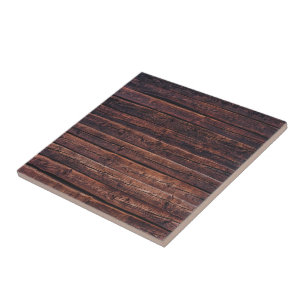 Wood Planks With Grain Details Closeup Photo Tile