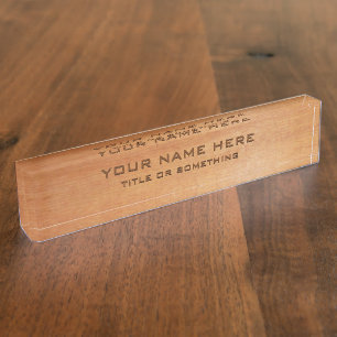 Wood Print Nameplate