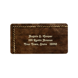 Wood, Rope Border Label