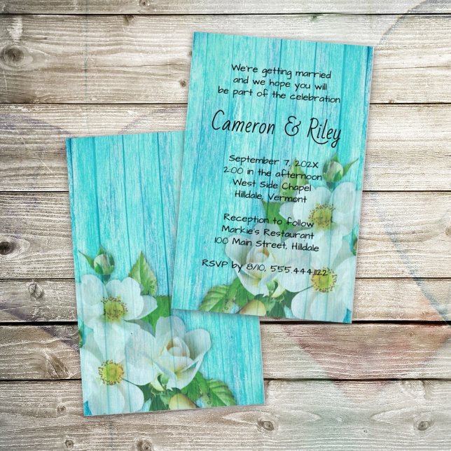 Wood Roses Budget Wedding Ceremony Invitations Flyer (Creator Uploaded)