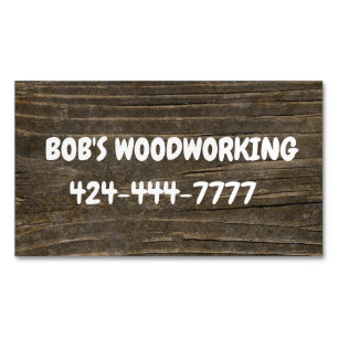 WOOD RUSTIC CARPENTER BUSINESS CARD MAGNETS