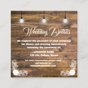 Wood Rustic Lace Enclosure Cards