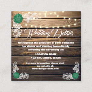 Wood Rustic Lace Enclosure Cards