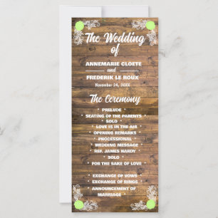 Wood Rustic Lace Wedding Program