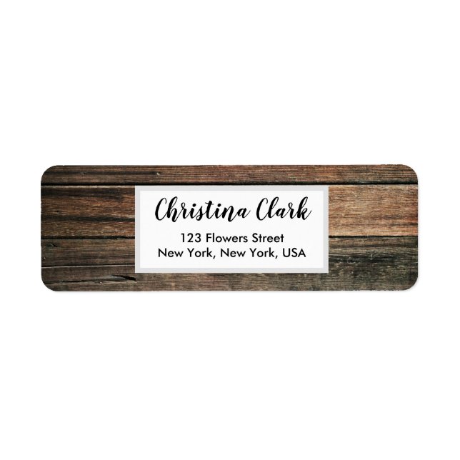 Wood Rustic Texture Personalized Custom Address (Front)