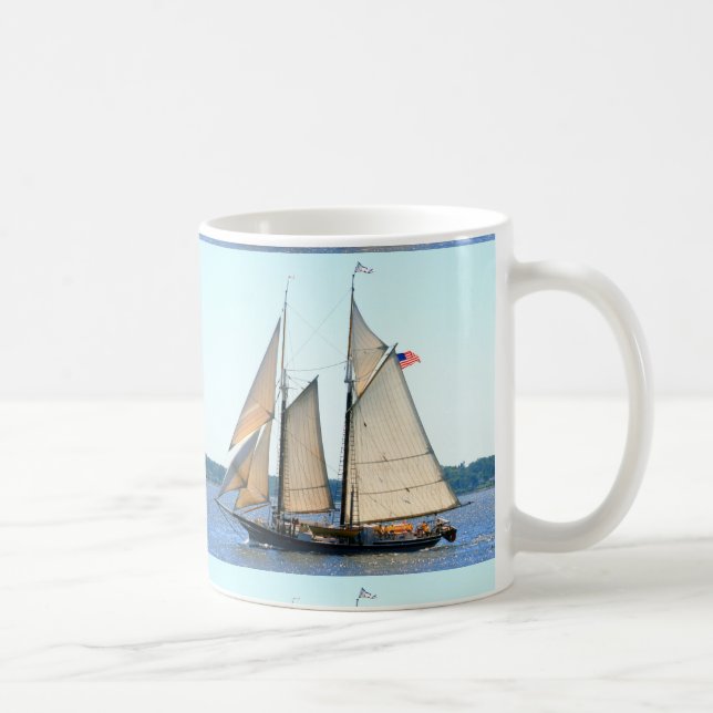 wood schooner sailing mug (Right)