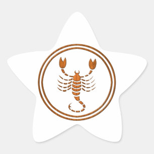 Wood Scorpio Zodiac Scorpion Astrology Sign Star Sticker