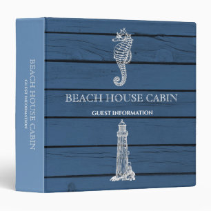 Wood Seahorse Lighthouse Beach House Guest Info  Binder