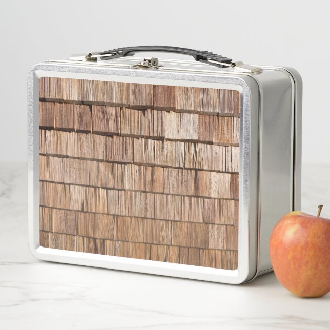 Wood Shingle Metal Lunch Box (In Situ)