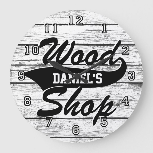 Wood Shop Personalize Large Clock (Front)
