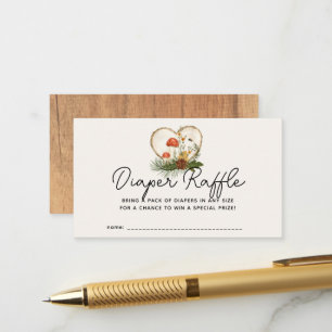 Wood Slice Baby Shower Diaper Raffle Ticket Enclosure Card