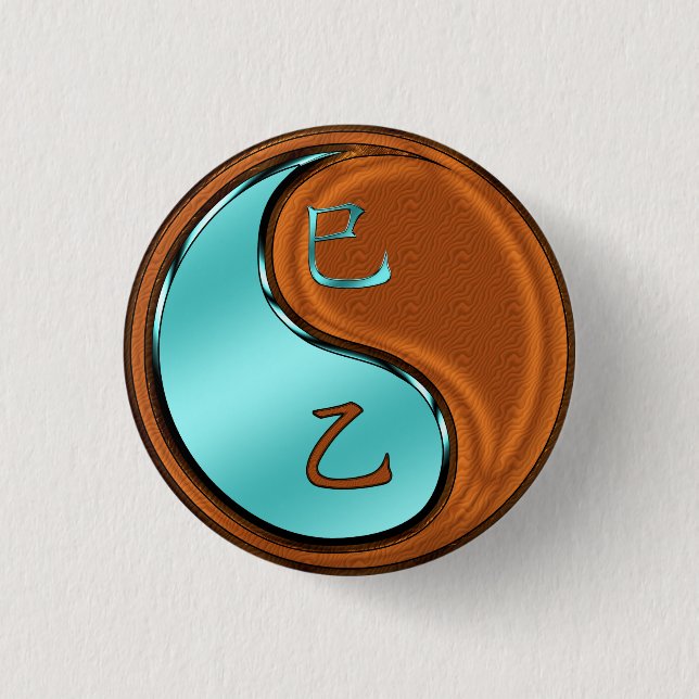 Wood Snake 1 Inch Round Button (Front)