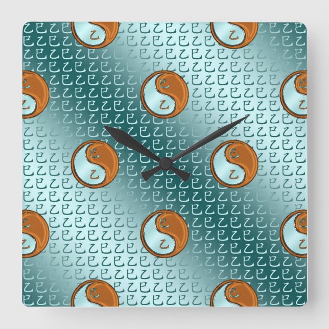 Wood Snake Square Wall Clock (Front)