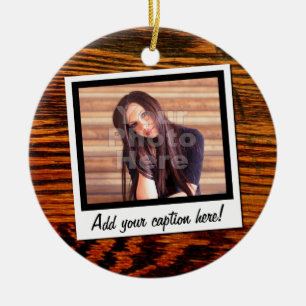 Wood Snapshot Photo Christmas Ornament
