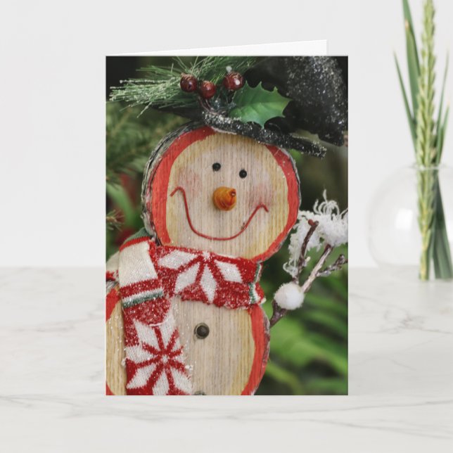 Wood snowman card (Front)