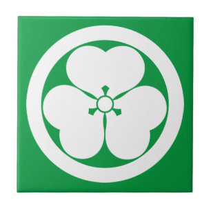 Wood sorrel in a circle ceramic tile