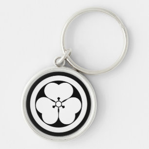 Wood sorrel in circle keychain