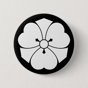 Wood sorrel with swords 2 inch round button