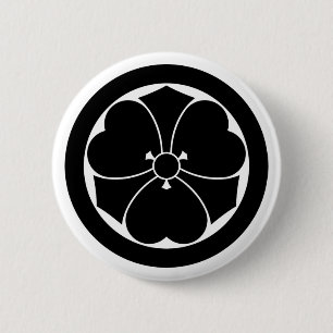 Wood sorrel with swords in a circle 2 inch round button