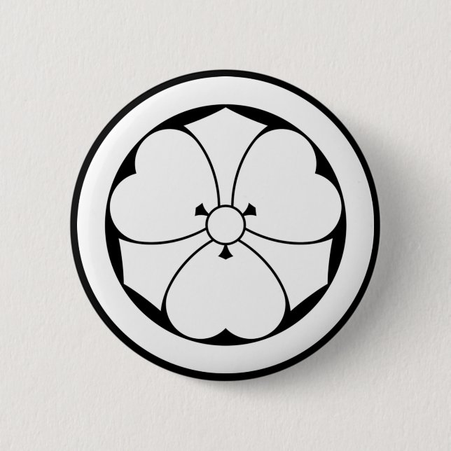 Wood sorrel with swords in a circle 2 inch round button (Front)