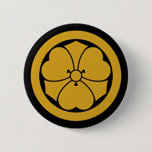 Wood sorrel with swords in circle 1 2 inch round button