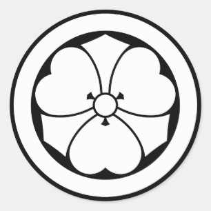 Wood sorrel with swords in circle 1 classic round sticker