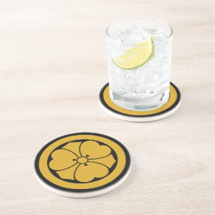 Wood sorrel with swords in circle 1 coaster