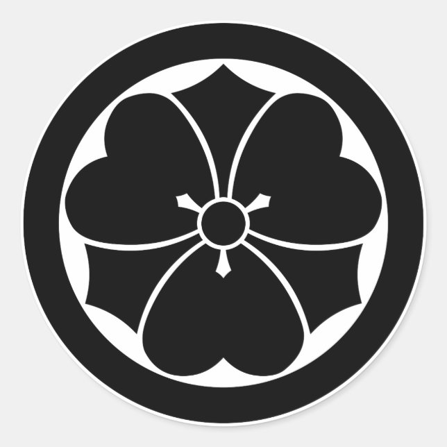 Wood sorrel with swords in circle classic round sticker (Front)