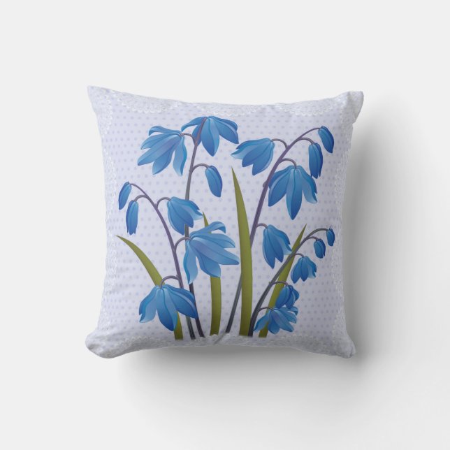 Wood squill floral pillow (Front)