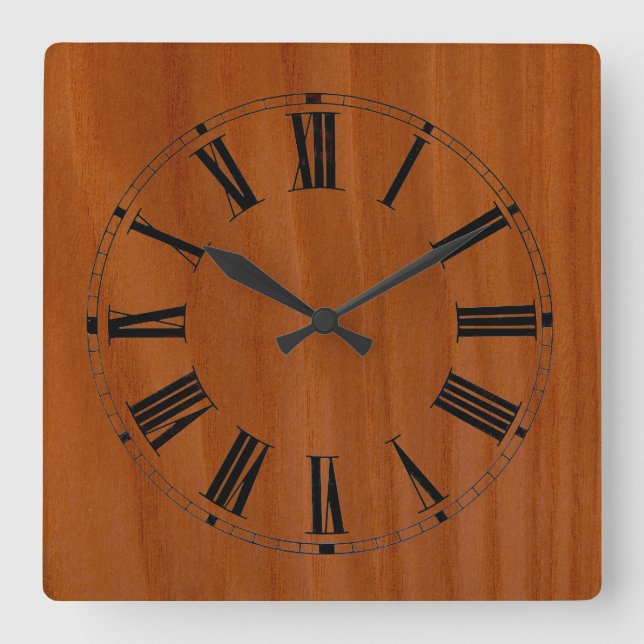 Wood Stained Cherry Wall Clock (Front)