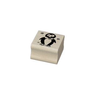 Wood stamp - penguin