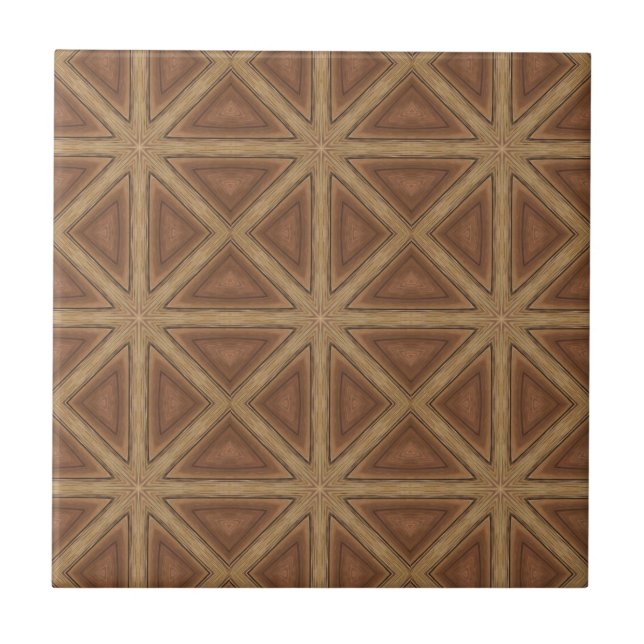Wood star geometric art design tile (Front)