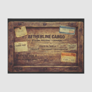 Wood Steampunk Cargo Crate FB9 Decoupage Tissue Paper