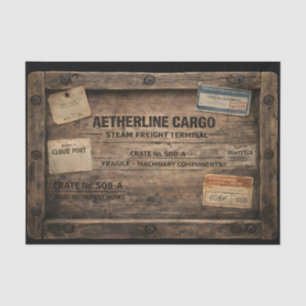 Wood Steampunk Cargo Crate FC1 Decoupage Tissue Paper