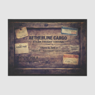 Wood Steampunk Cargo Crate FC2 Decoupage Tissue Paper