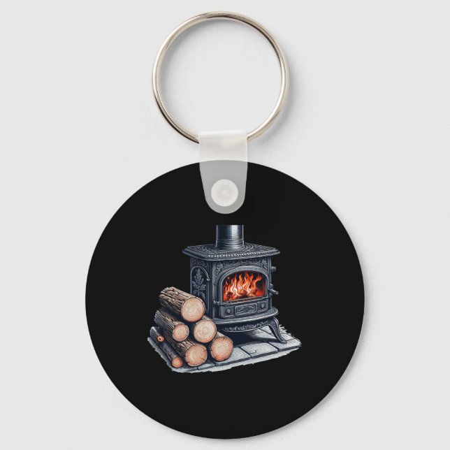 Wood Stove  Keychain (Front)