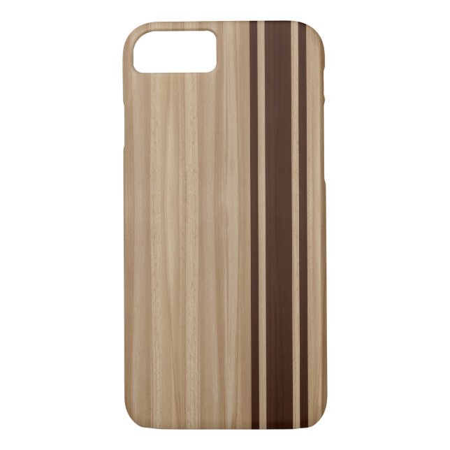 Wood Stripe iPhone 7 case - Surfboard Style (Back)